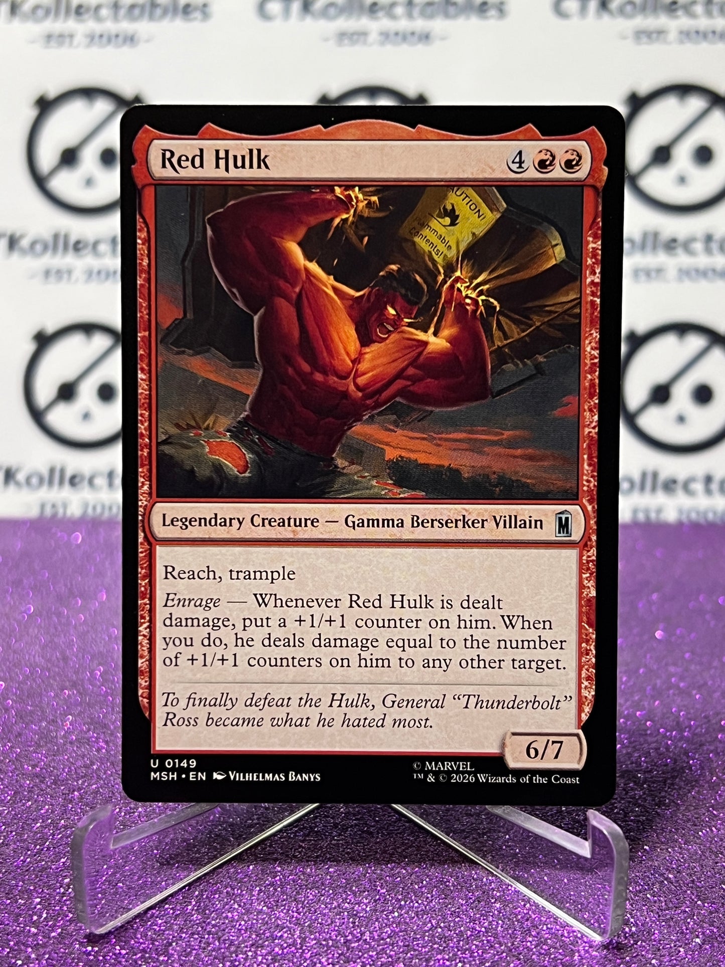 2026 MAGIC THE GATHERING / MARVEL SUPER HEROES RED HULK  # U 0149 NON-FOIL CARD