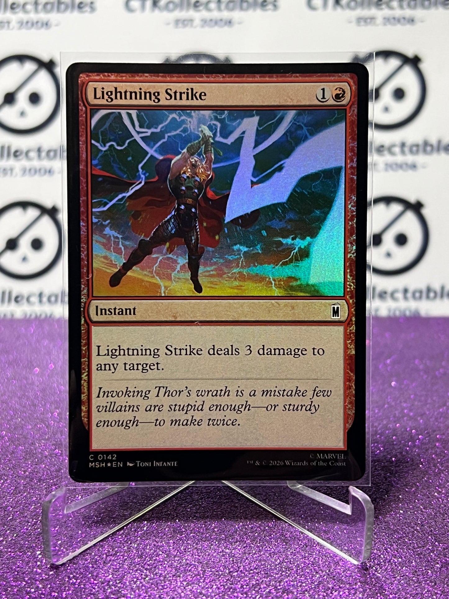 2026 MAGIC THE GATHERING / MARVEL SUPER HEROES LIGHTNING STRIKE # C 0142 FOIL CARD