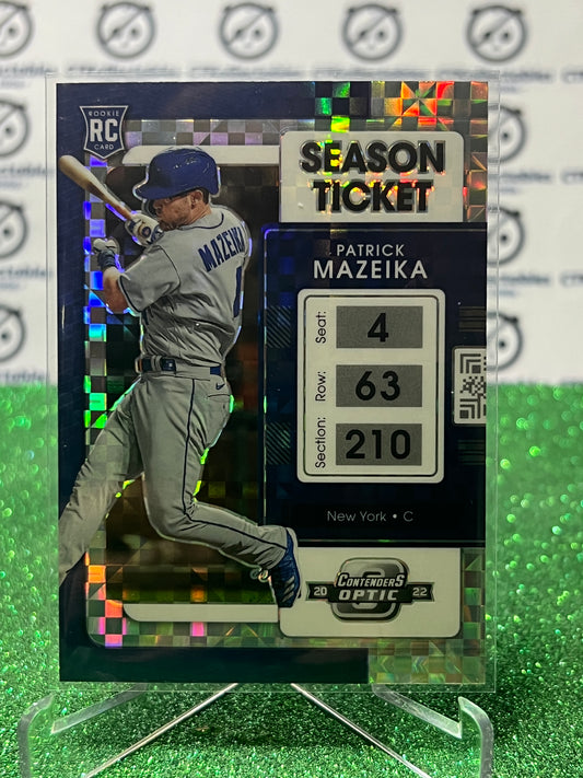 2022 PANINI CHRONICLES CONTENDERS OPTIC PATRICK MAZEIKA # 18 RC PRIZM NEW YORK METS  BASEBALL CARD