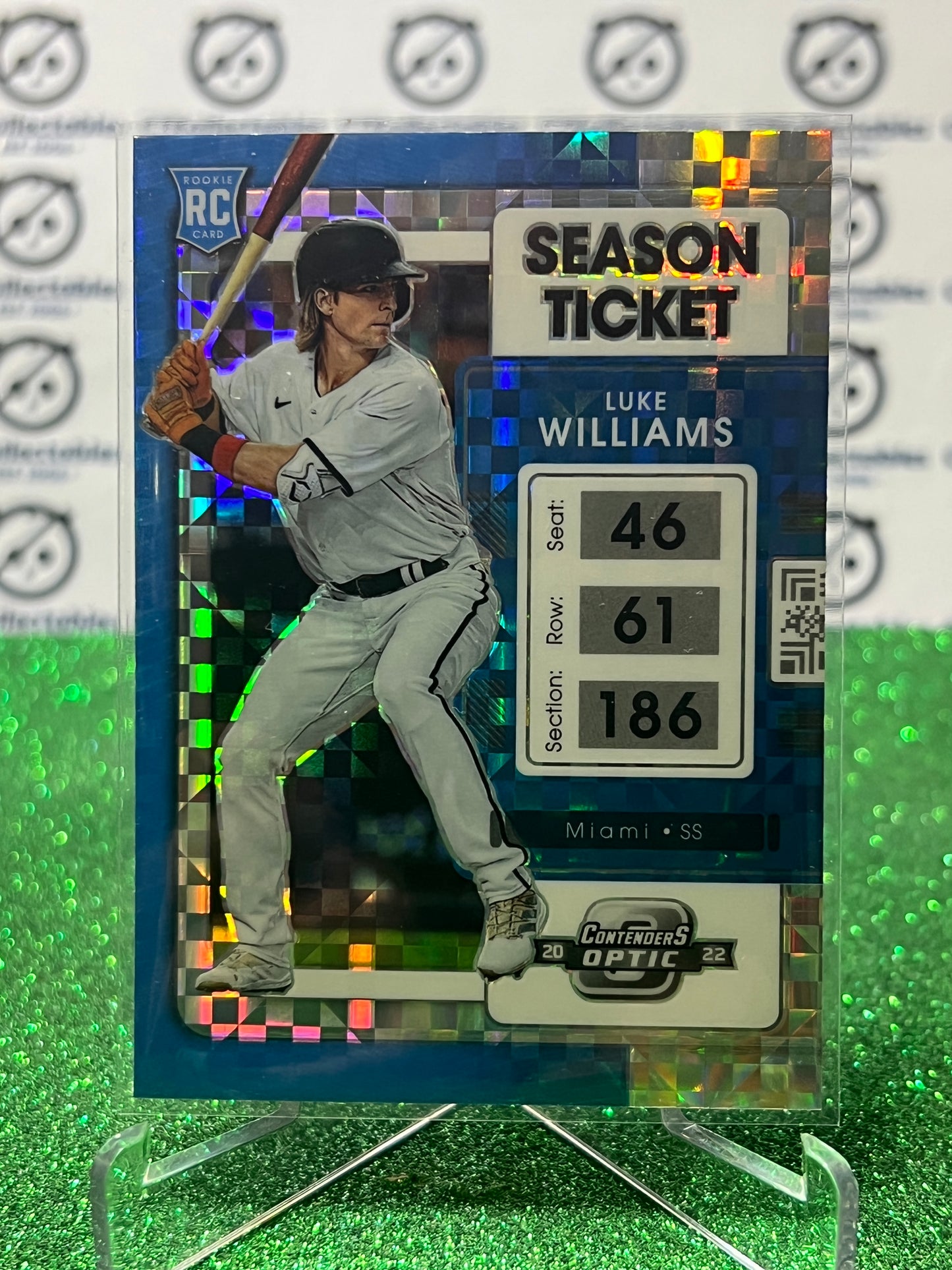 2022 PANINI CHRONICLES CONTENDERS OPTIC LUKE WILLIAMS # 20 RC PRIZM MIAMI MARLINS BASEBALL CARD