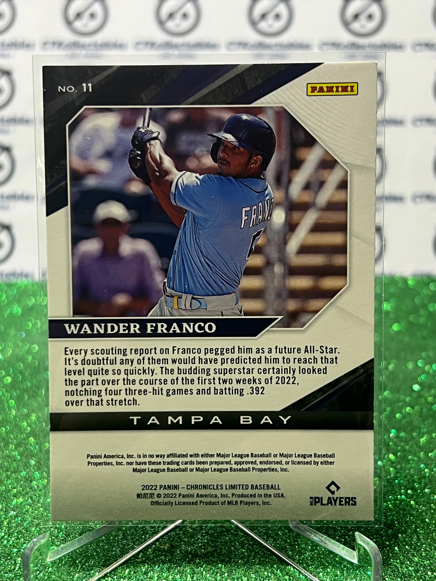 2022 PANINI CHRONICLES LIMITED WANDER FRANCO # 11 TAMPA BAY RAYS  BASEBALL CARD