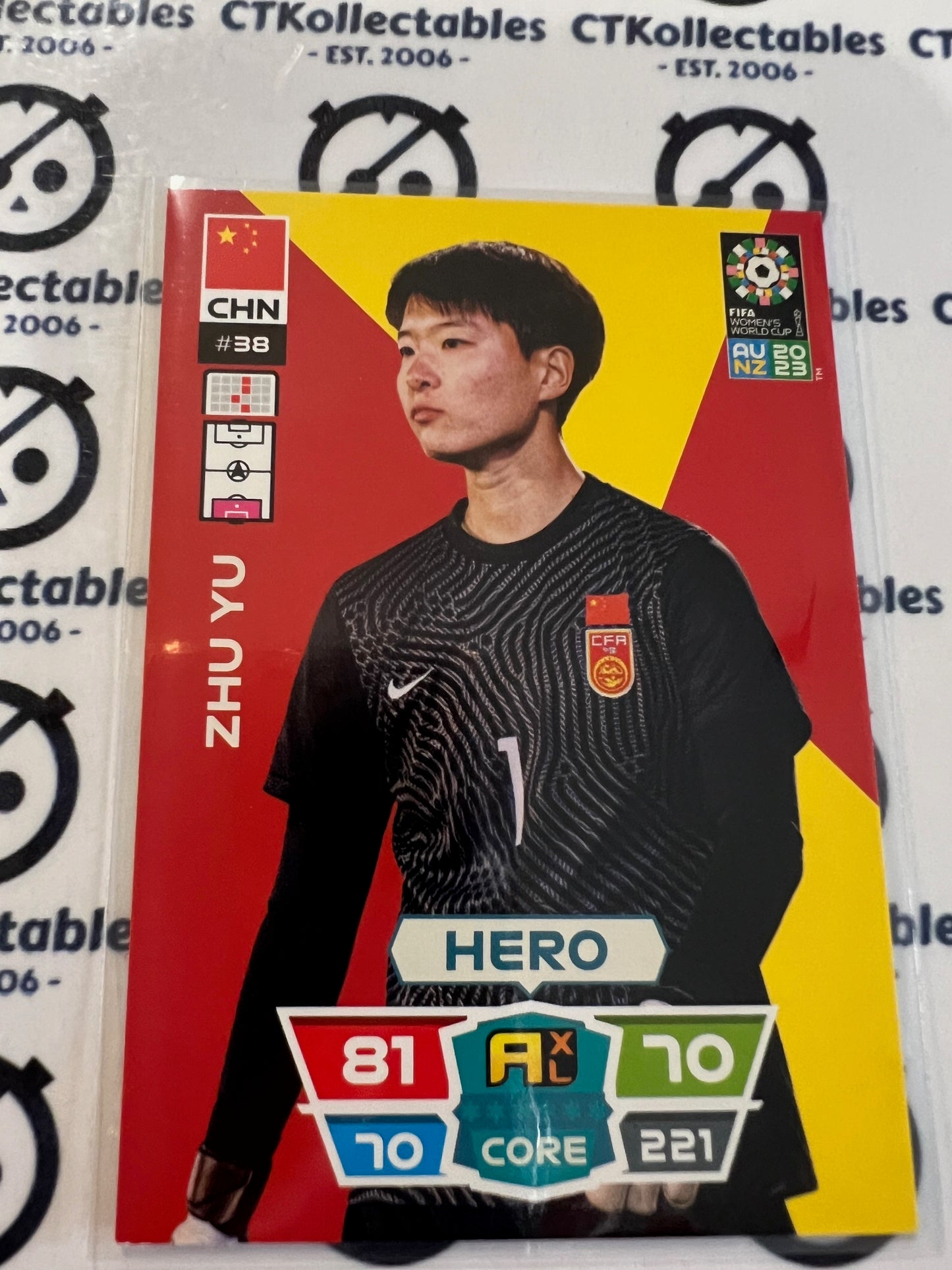 2023 FIFA WWC Adrenalyn Base Card #38 Zhu Yu CHN