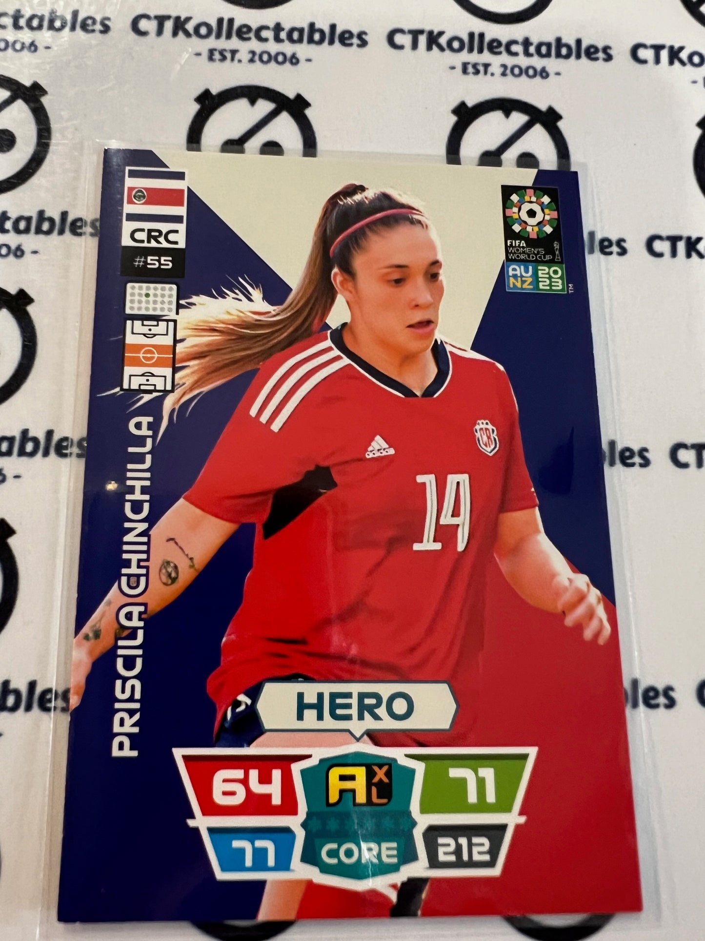 2023 FIFA WWC Adrenalyn Base Card #55 Priscilla Chinchilla CRC