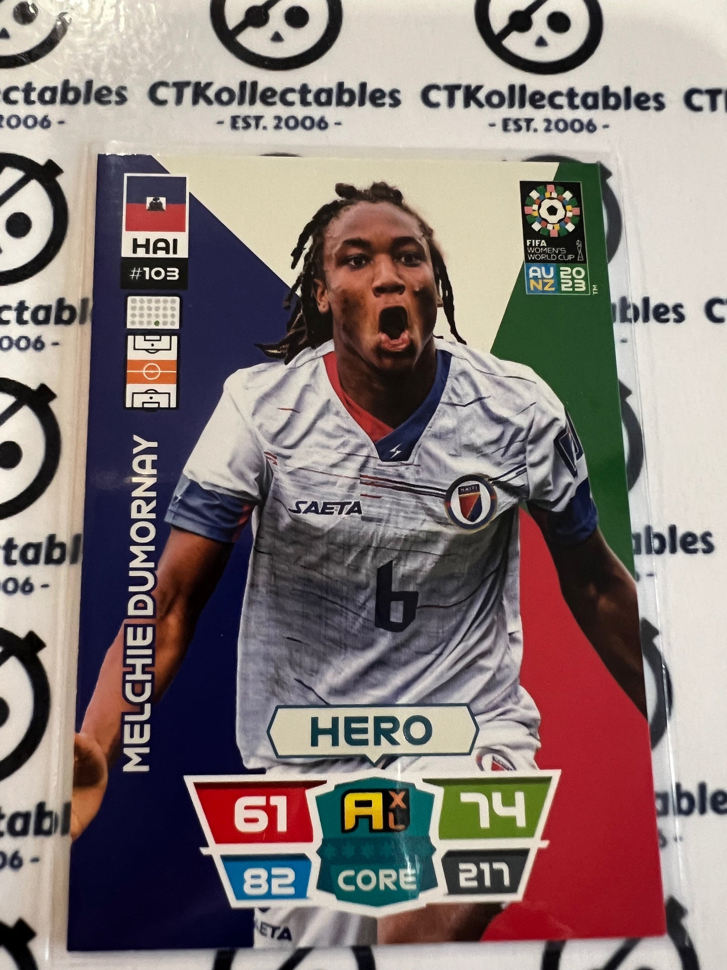 2023 FIFA WWC Adrenalyn Base Card #103 Melchie Dumornay HAI