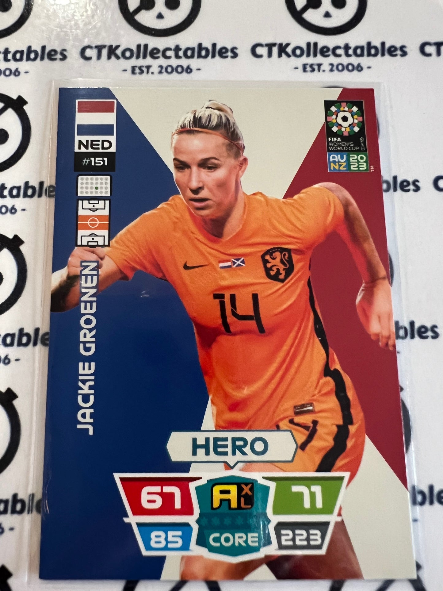 2023 FIFA WWC Adrenalyn Base Card #151 Jackie Grovenen NED