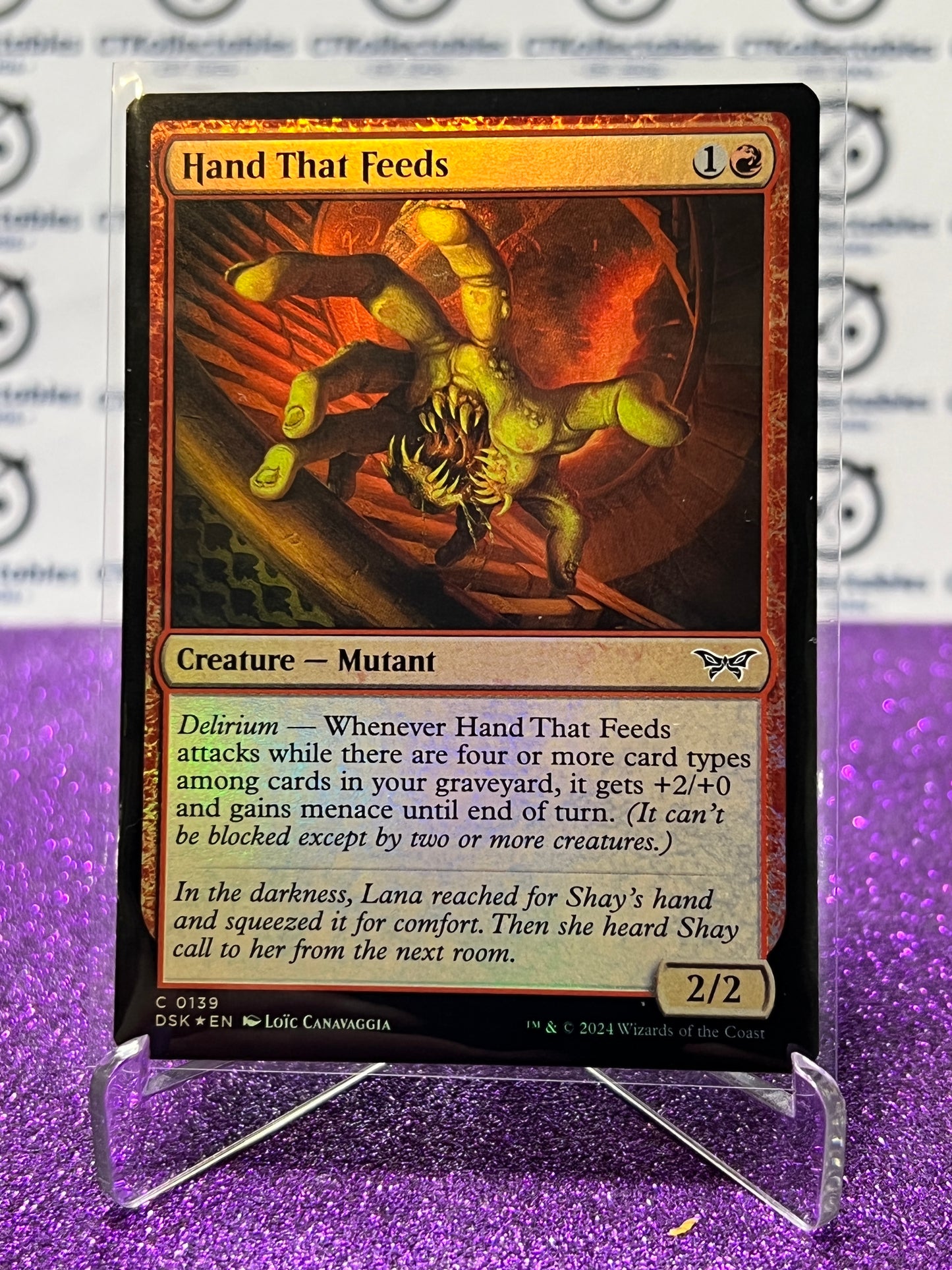 2024 MAGIC THE GATHERING DUSKMOURN HOUSE OF HORROR HAND THAT FEEDS # C 0139 FOIL CREATURE- MUTANT CARD