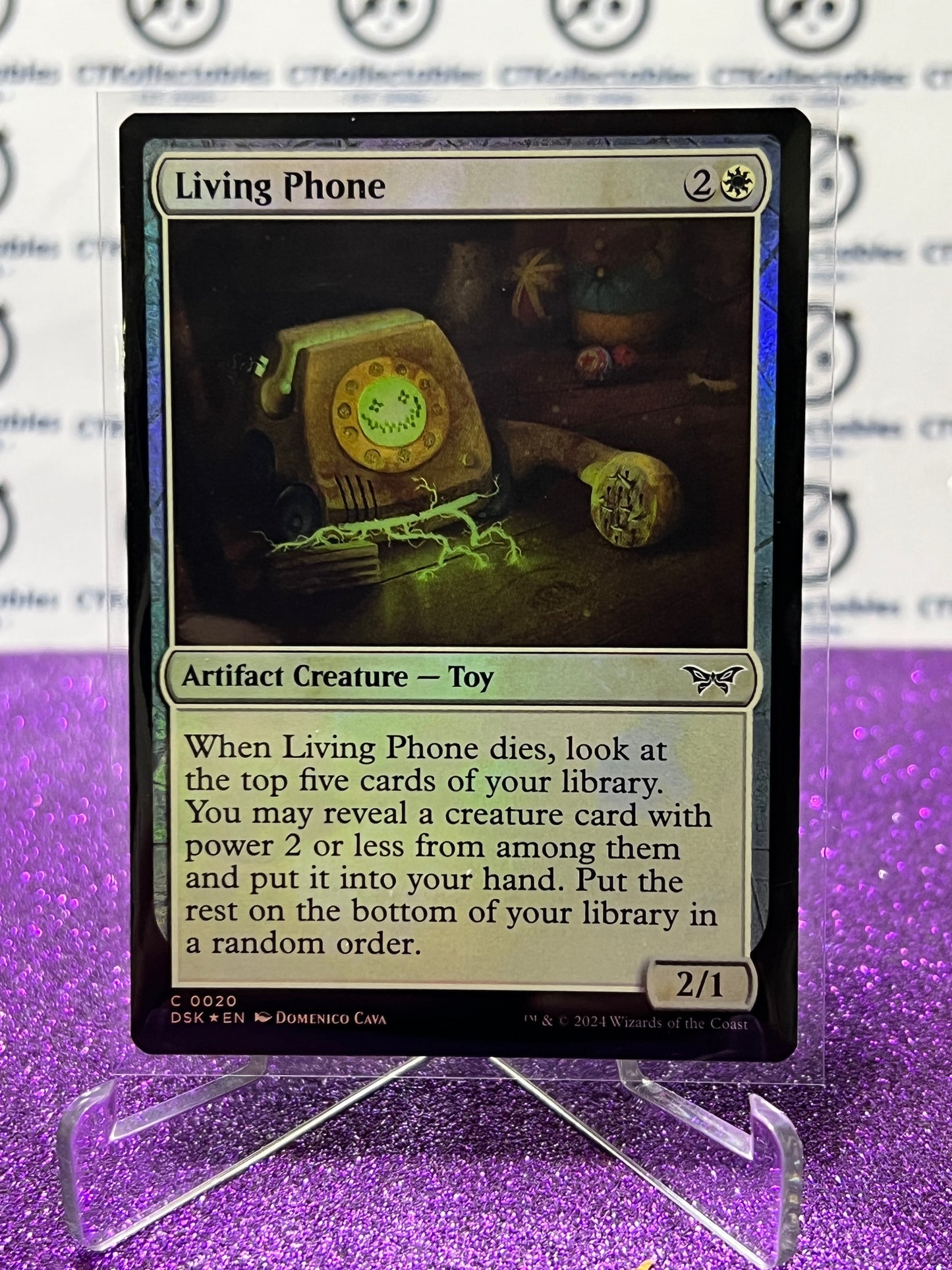 2024 MAGIC THE GATHERING DUSKMOURN HOUSE OF HORROR LIVING PHONE # C 0020 FOIL ARTIFACT CREATURE-TOY CARD