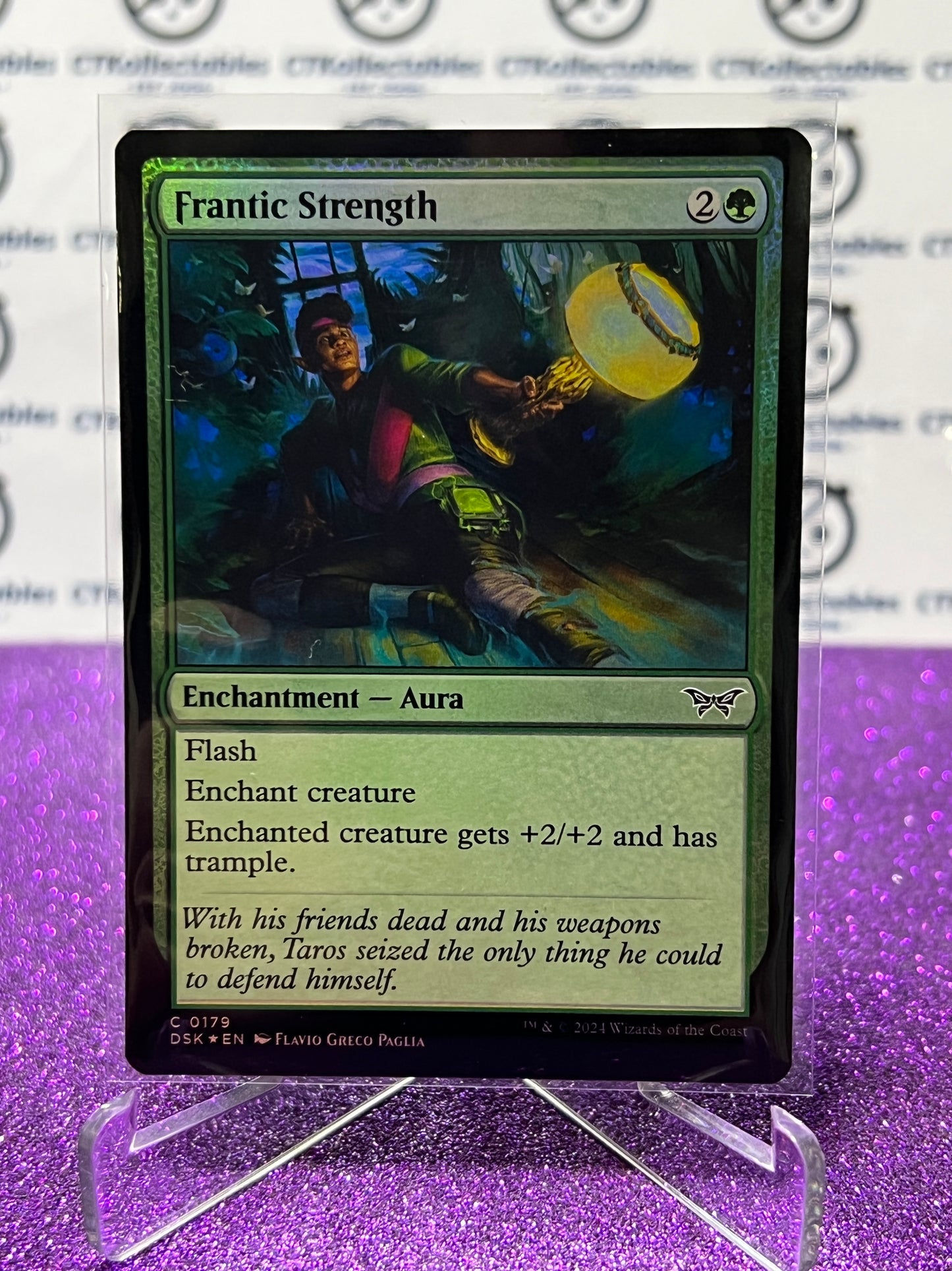 2024 MAGIC THE GATHERING DUSKMOURN HOUSE OF HORROR FRANTIC STRENGTH  # C 0179 FOIL  ENCHANTMENT-AURA CARD