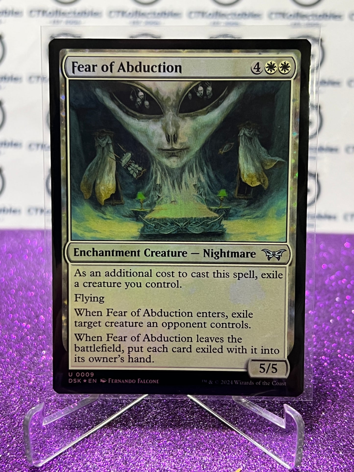 2024 MAGIC THE GATHERING DUSKMOURN HOUSE OF HORROR FEAR OF ABDUCTION # U 0009 FOIL ENCHANTMENT CREATURE- NIGHTMARE CARD