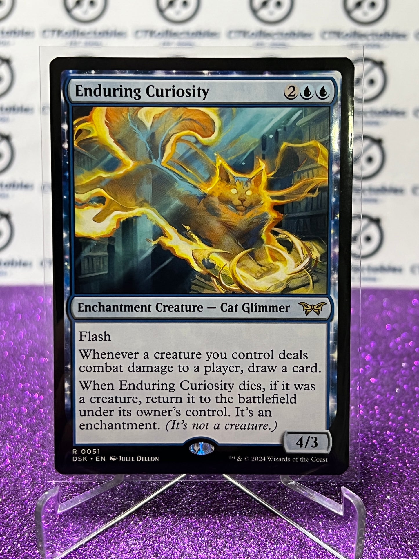 2024 MAGIC THE GATHERING DUSKMOURN HOUSE OF HORROR ENDURING CURIOSITY # R 0051 NON-FOIL ENCHANTMENT CREATURE-CAT GLIMMER CARD