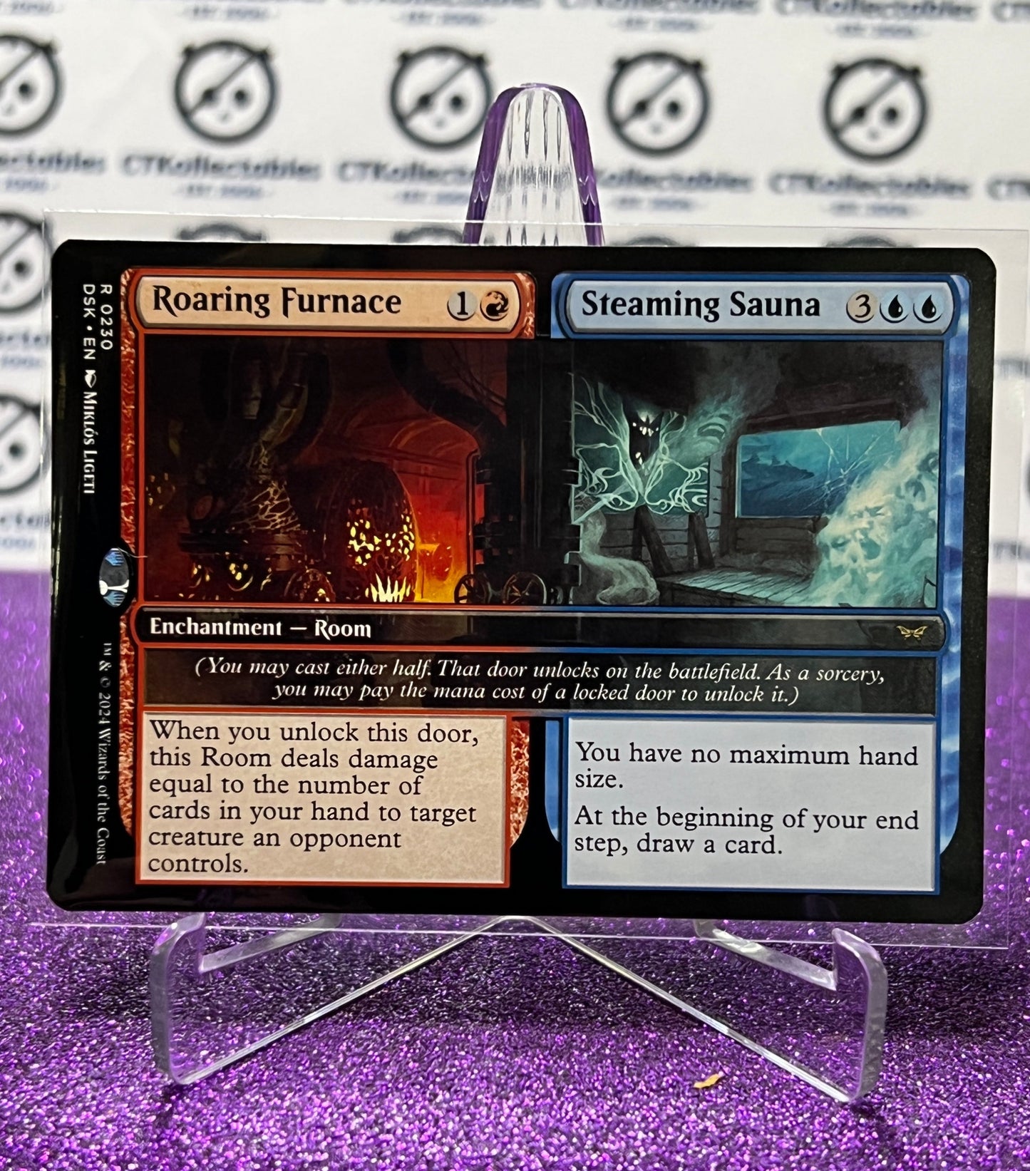 2024 MAGIC THE GATHERING DUSKMOURN HOUSE OF HORROR ROARING FURNACE STEAMING SAUNA  # R 0230 NON-FOIL ENCHANTMENT - ROOM CARD