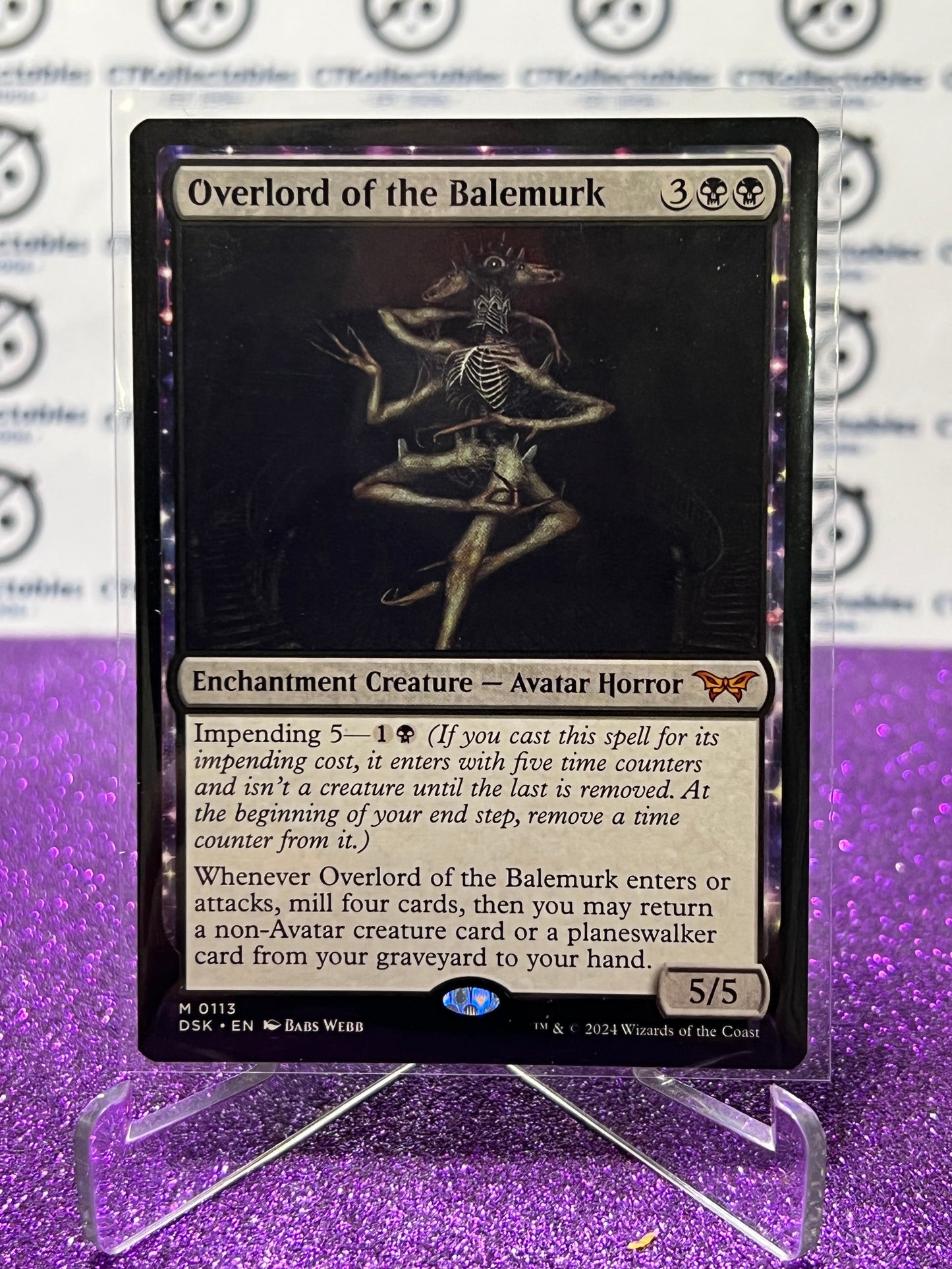 2024 MAGIC THE GATHERING DUSKMOURN HOUSE OF HORROR OVERLOAD OF THE BALEMURK # M 0113 NON-FOIL ENCHANTMENT CREATURE- AVATAR HORROR CARD