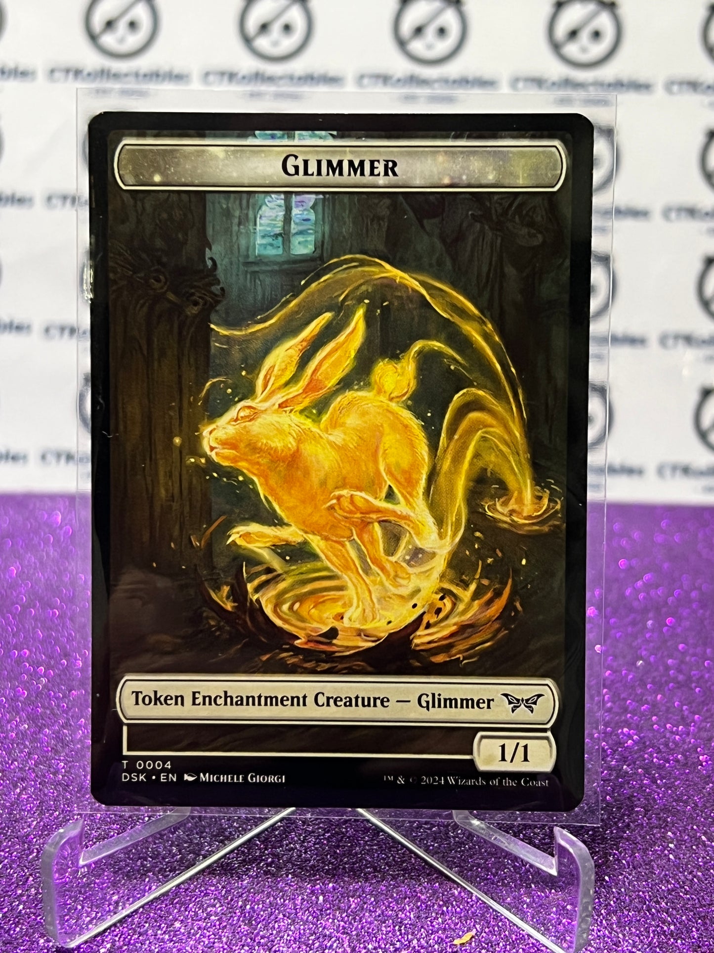 2024 MAGIC THE GATHERING DUSKMOURN HOUSE OF HORROR GLIMMER TOKEN  # T 0004 NON-FOIL ENCHANTMENT CREATURE - GLIMMER CARD