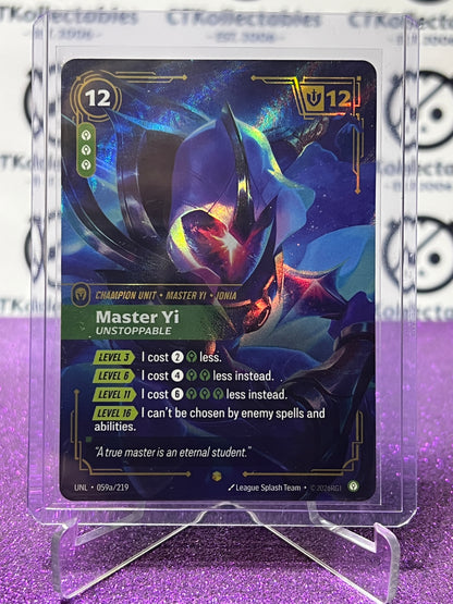 2026 RIFTBOUND LEAGUE OF LEGENDS UNLEASHED MASTER YI # 059a/219  FOIL TRADING GAME CARD
