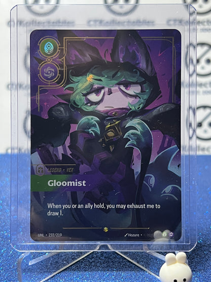 2026 RIFTBOUND LEAGUE OF LEGENDS UNLEASHED GLOOMIST # 232/219 0VERNUMBER FOIL TRADING GAME CARD