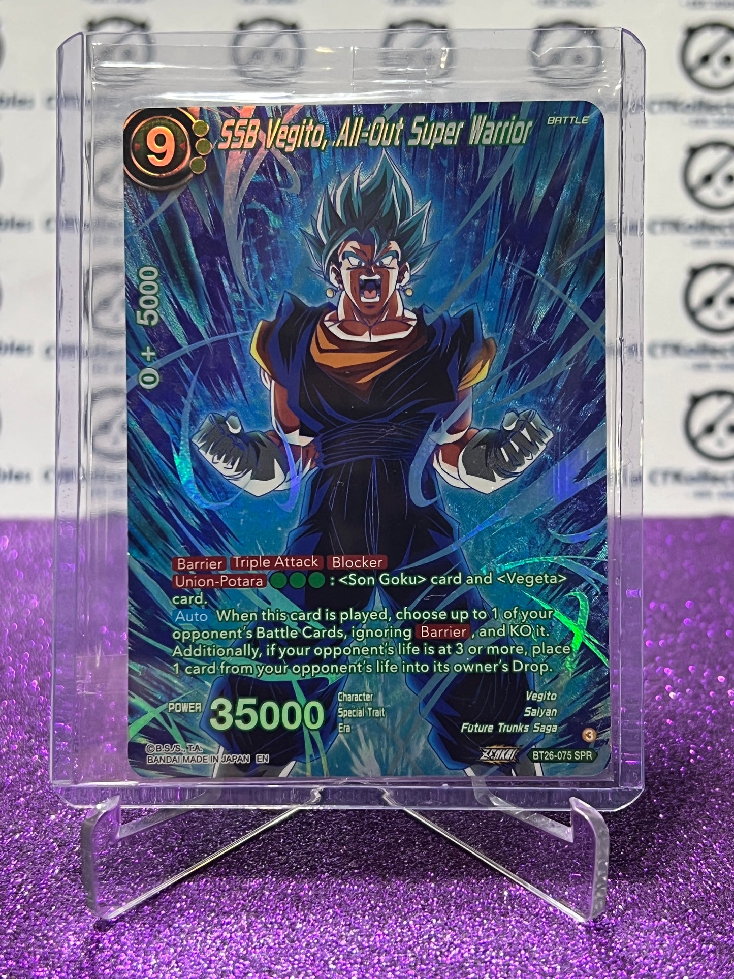 2024 DRAGON BALL SSB VEGITO, ALL-OUT SUPER WARRIOR # BT26-075 SPR FOIL SEALED CARD