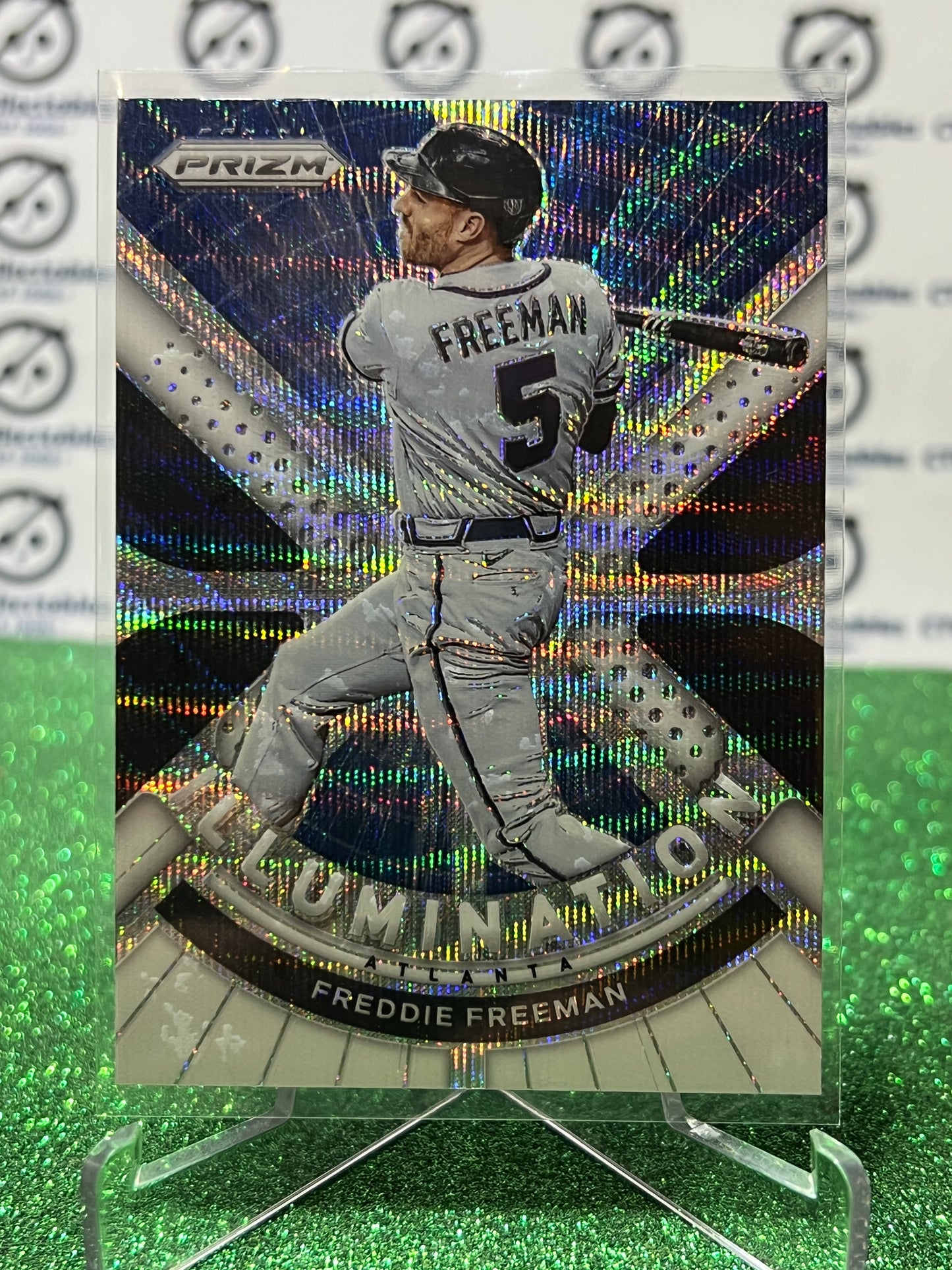 2021 PANINI PRIZM BASEBALL FREDDIE FREEMAN  # IL-9 ILLUMINATION PRIZM  ATLANTA BRAVES CARD