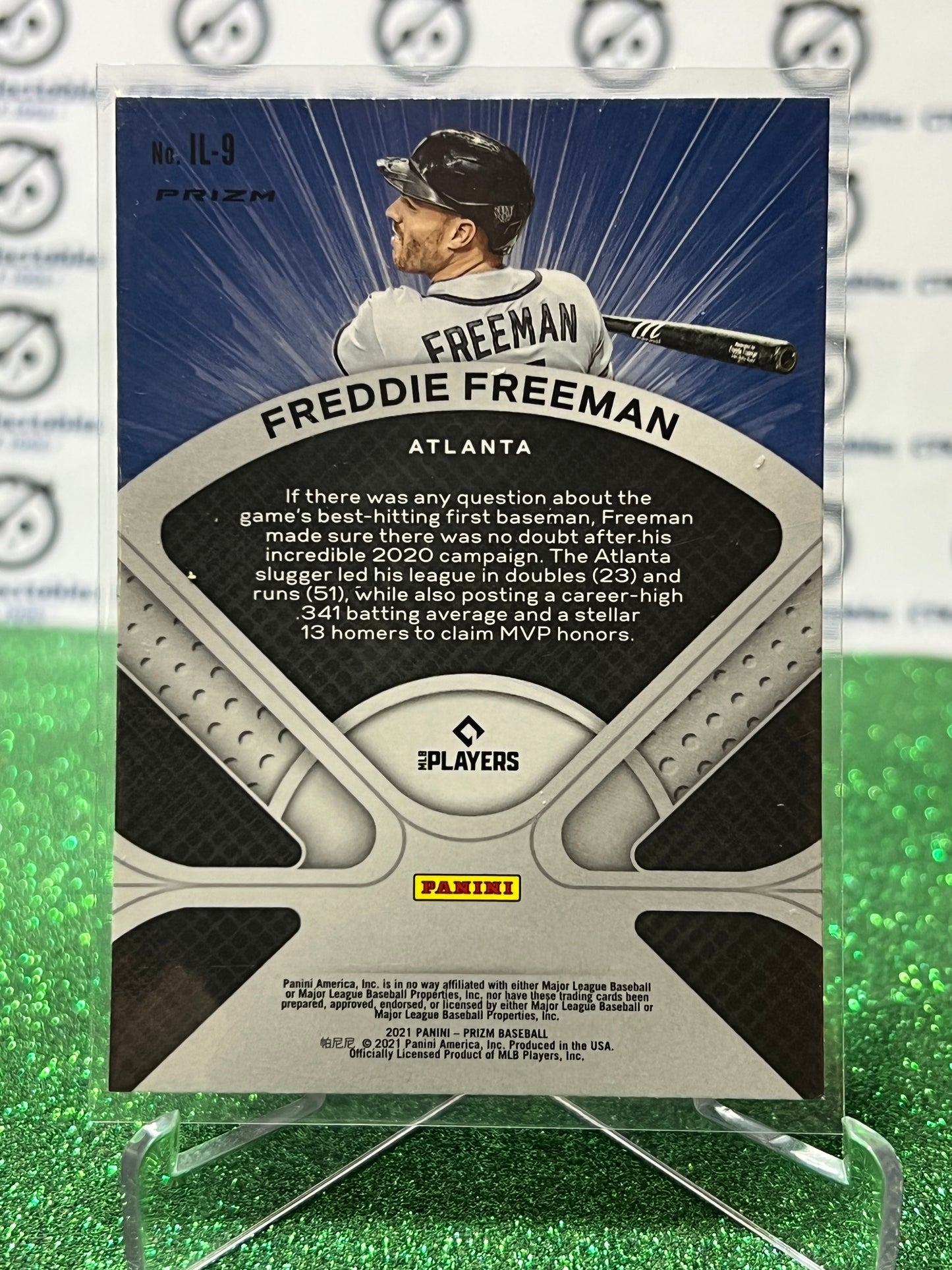 2021 PANINI PRIZM BASEBALL FREDDIE FREEMAN  # IL-9 ILLUMINATION PRIZM  ATLANTA BRAVES CARD