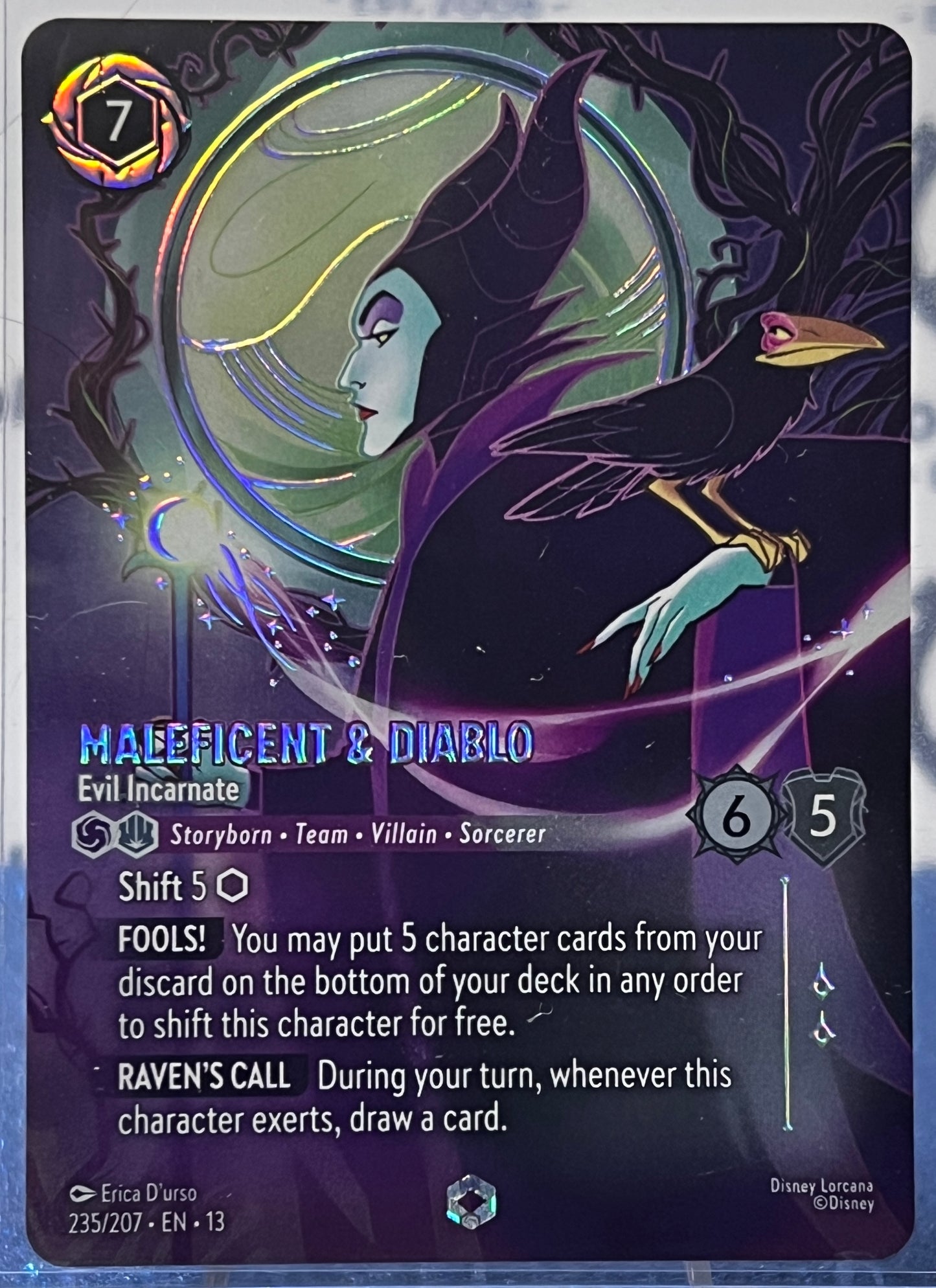 2026 DISNEY LORCANA ATTACK OF THE VINE MALEFICENT & DAIBLO # 235/207  ENCHANTED TCG CARD