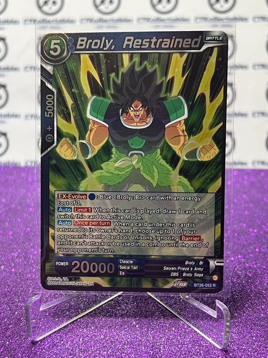 2024 DRAGON BALL SUPER BROLY, RESTRAINED # BT26-052 R FOIL CARD