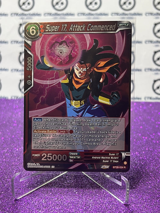 2024 DRAGON BALL SUPER SUPER 17,  ATTACK COMMENCED # BT26-024 R FOIL CARD