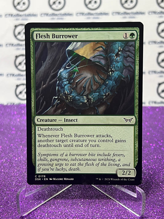 2024 MAGIC THE GATHERING DUSKMOURN HOUSE OF HORROR FLESH BURROWER # C 0178 CREATURE-INSECT CARD