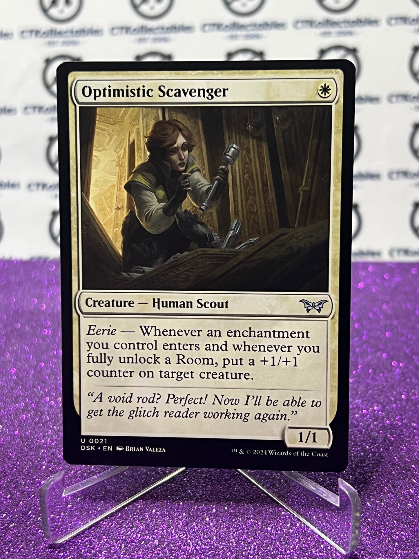 2024 MAGIC THE GATHERING DUSKMOURN HOUSE OF HORROR OPTIMISTIC SCAVENGER # U 0021 CREATURE-HUMAN SCOUT CARD