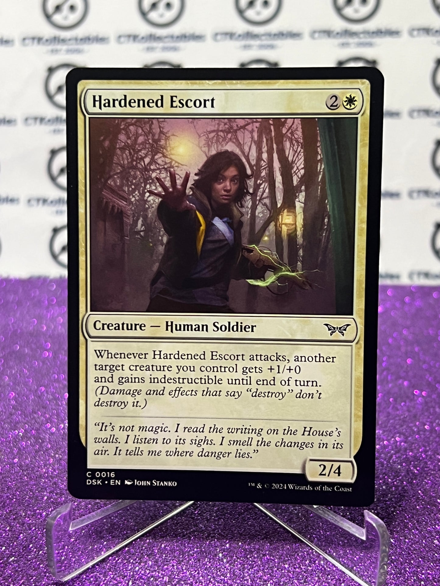 2024 MAGIC THE GATHERING DUSKMOURN HOUSE OF HORROR HARDENED ESCORT # C 0016 CREATURE-HUMAN SOLDIER CARD