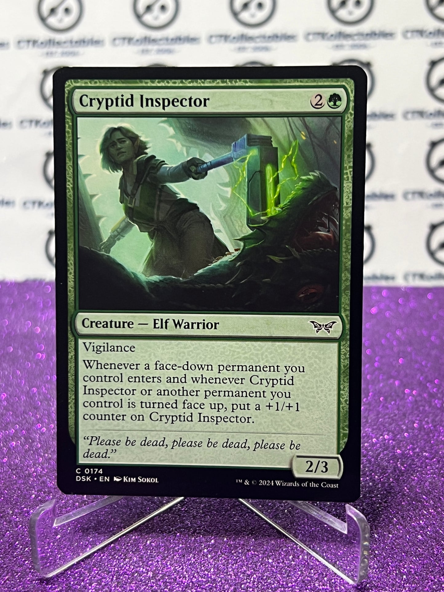 2024 MAGIC THE GATHERING DUSKMOURN HOUSE OF HORROR CRYPTID INSPECTOR # C 0174 CREATURE-ELF WARRIOR CARD