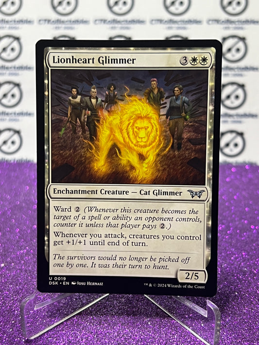 2024 MAGIC THE GATHERING DUSKMOURN HOUSE OF HORROR LIONHEART GLIMMER # U 0019 ENCHANTMENT CREATURE-CAT GLIMMER CARD