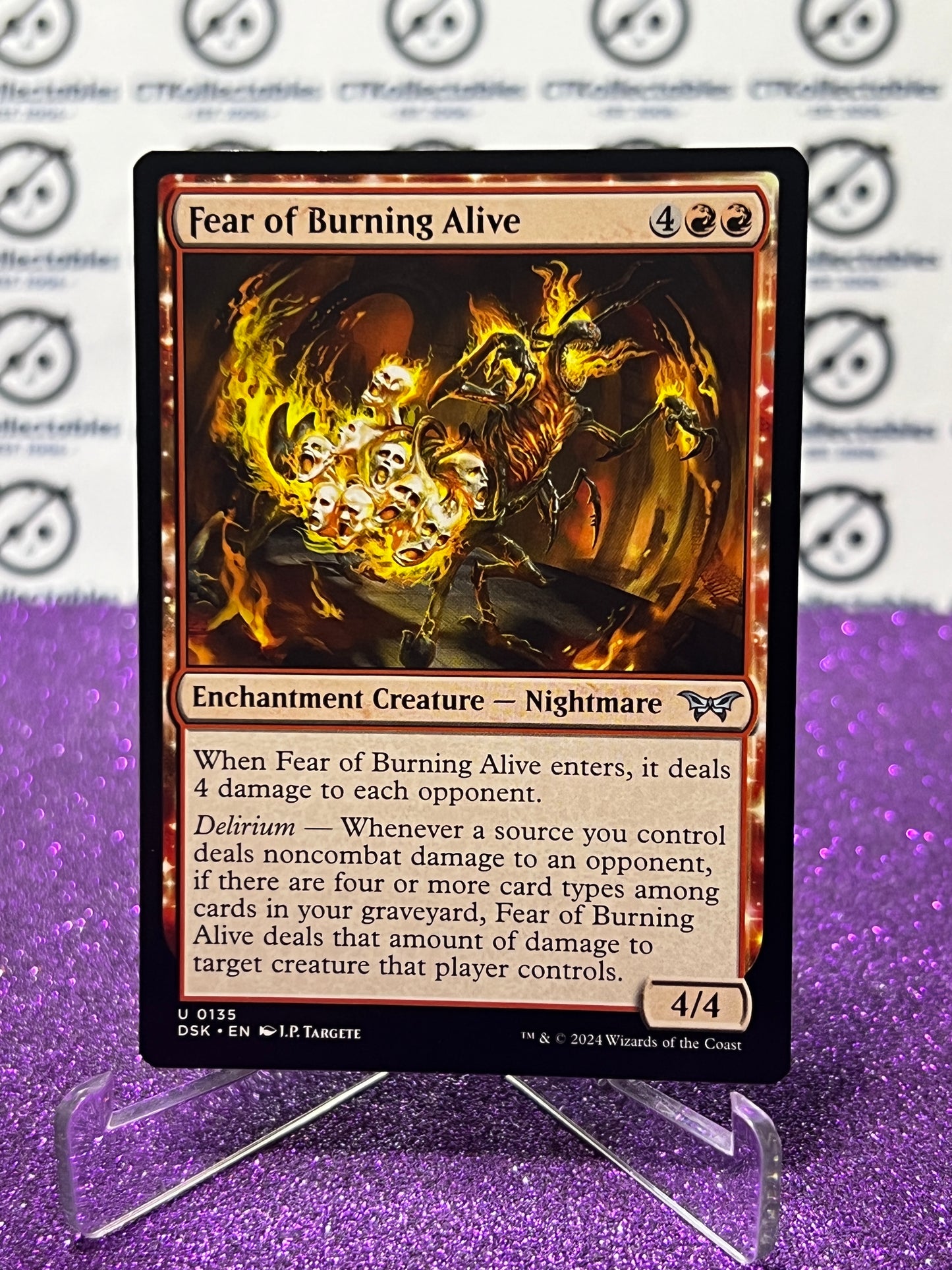 2024 MAGIC THE GATHERING DUSKMOURN HOUSE OF HORROR FEAR OF BURNING ALIVE # U 0135 ENCHANTMENT CREATURE-NIGHTMARE CARD