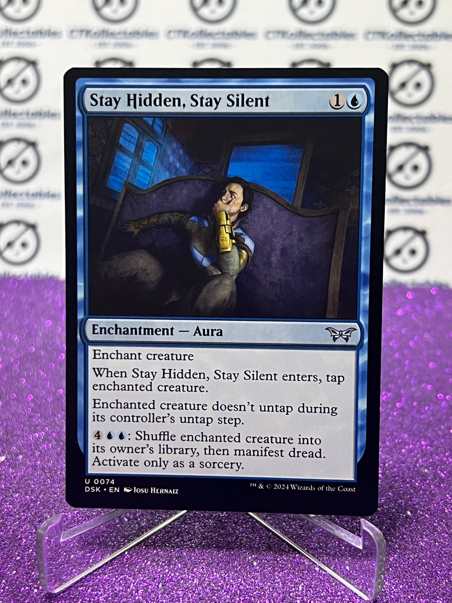 2024 MAGIC THE GATHERING DUSKMOURN HOUSE OF HORROR STAY HIDDEN, STAY SILENT # U 0074 ENCHANTMENT-AURA CARD