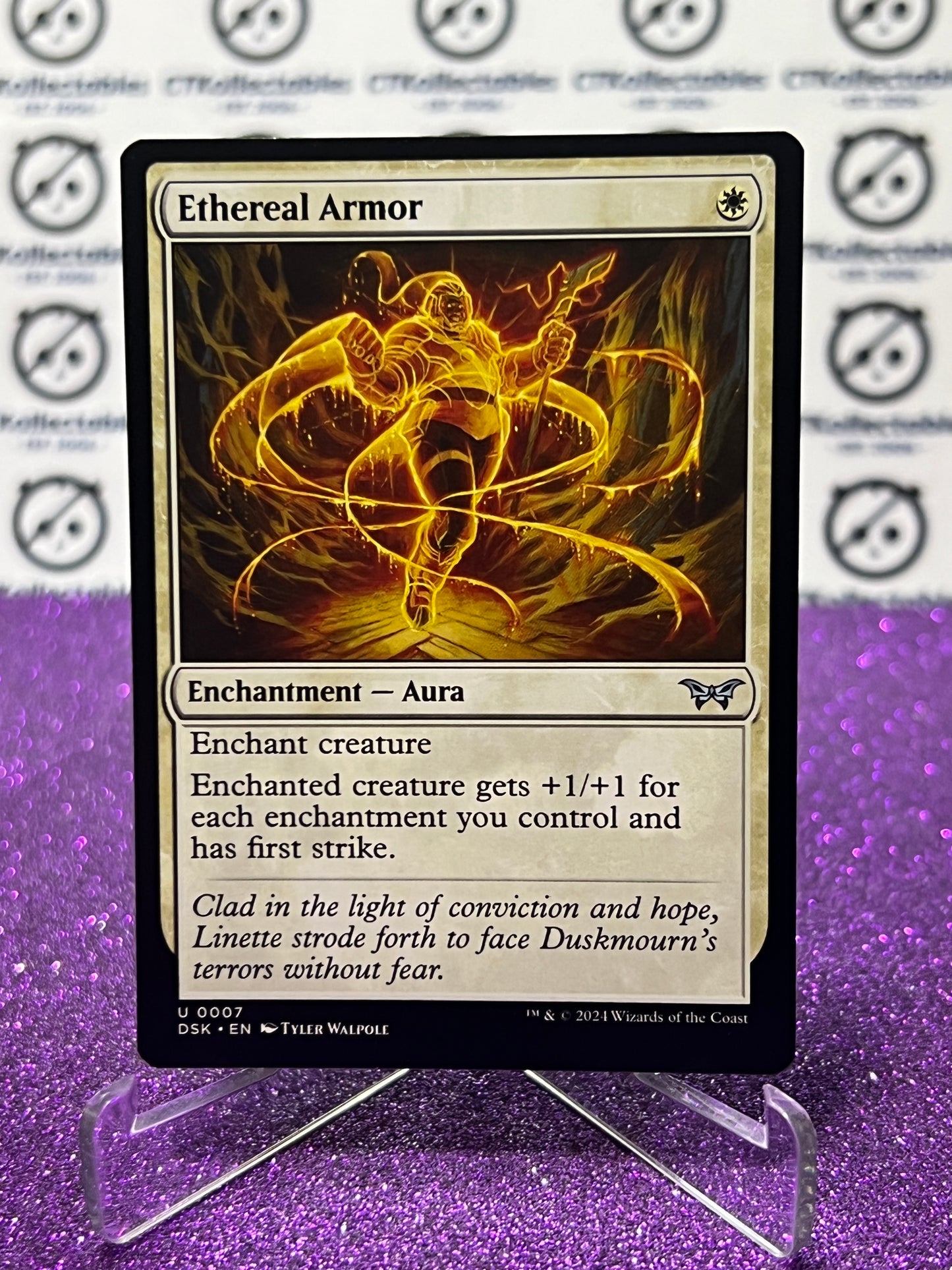 2024 MAGIC THE GATHERING DUSKMOURN HOUSE OF HORROR ETHEREAL ARMOR # U 0007 ENCHANTMENT-AURA CARD