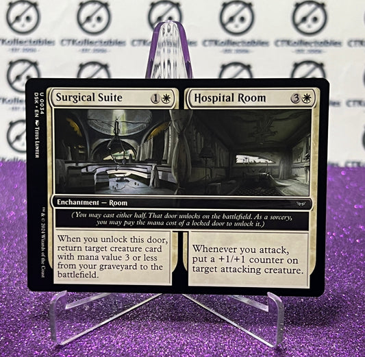 2024 MAGIC THE GATHERING DUSKMOURN HOUSE OF HORROR SURGICAL SUITE/HOSPITAL ROOM # U 0034 ENCHANTMENT- ROOM CARD