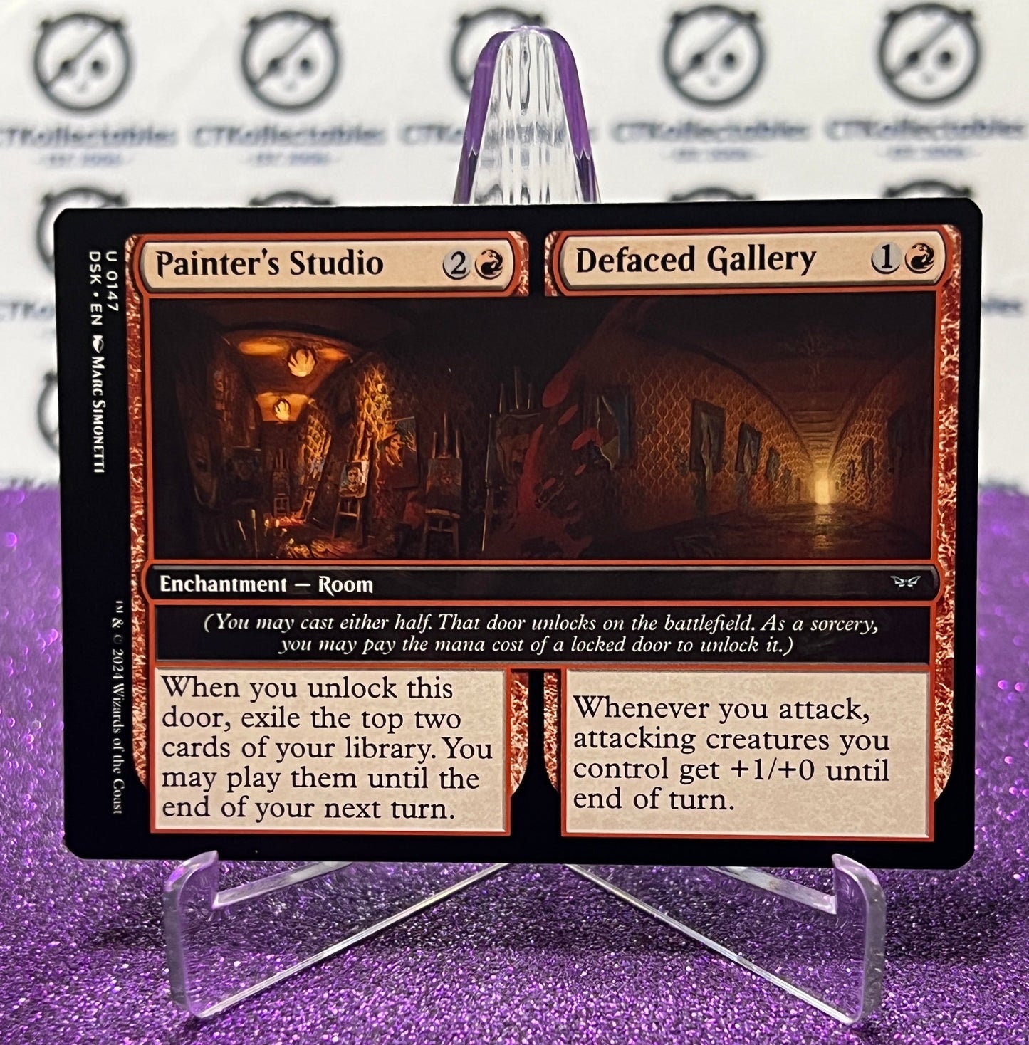 2024 MAGIC THE GATHERING DUSKMOURN HOUSE OF HORROR PAINTER'S STUDIO/DEFACED GALLERY # U 0147 ENCHANTMENT- ROOM CARD