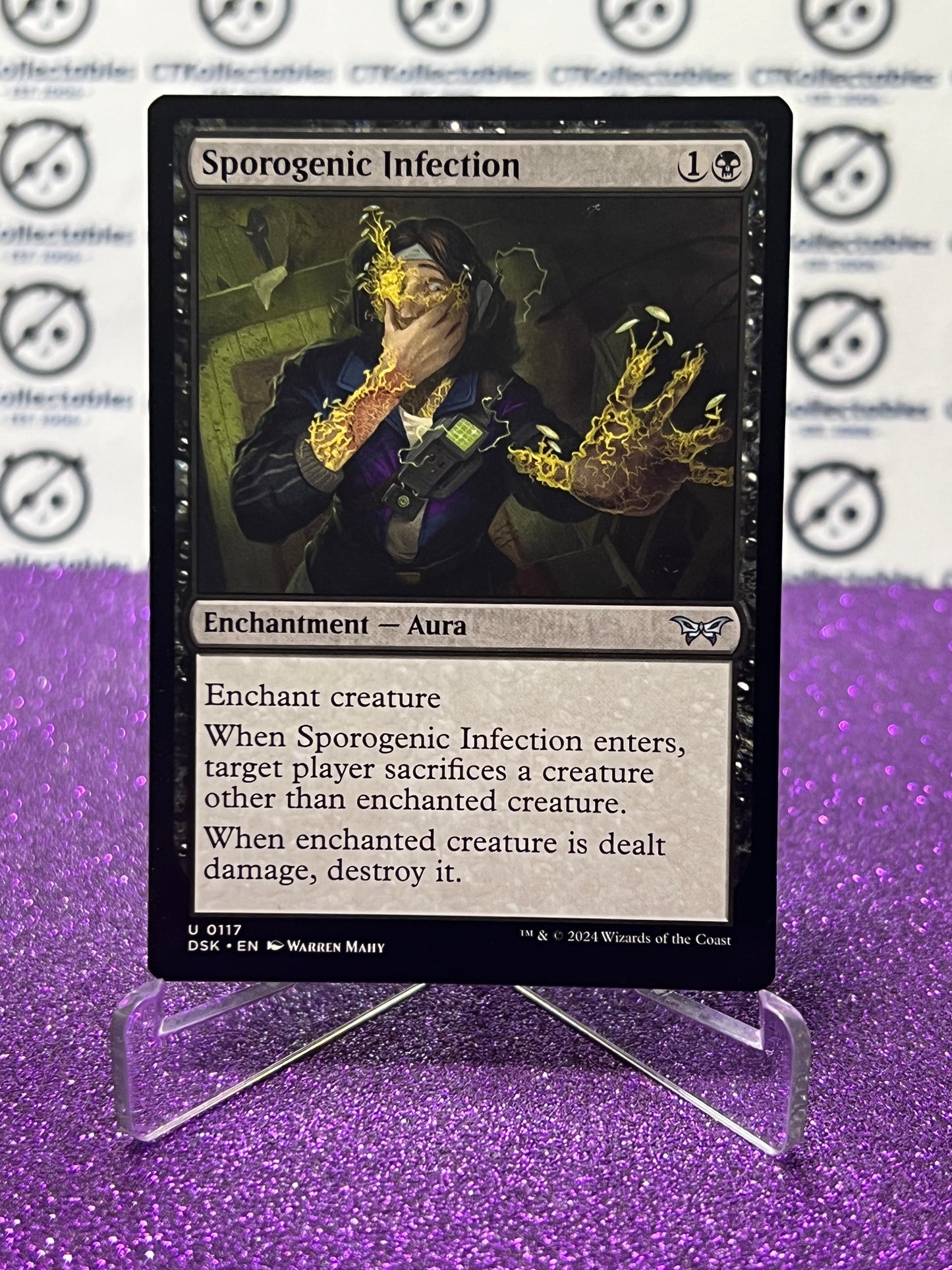 2024 MAGIC THE GATHERING DUSKMOURN HOUSE OF HORROR SPOROGENIC INFECTION # U 0117 ENCHANTMENT- AURA CARD