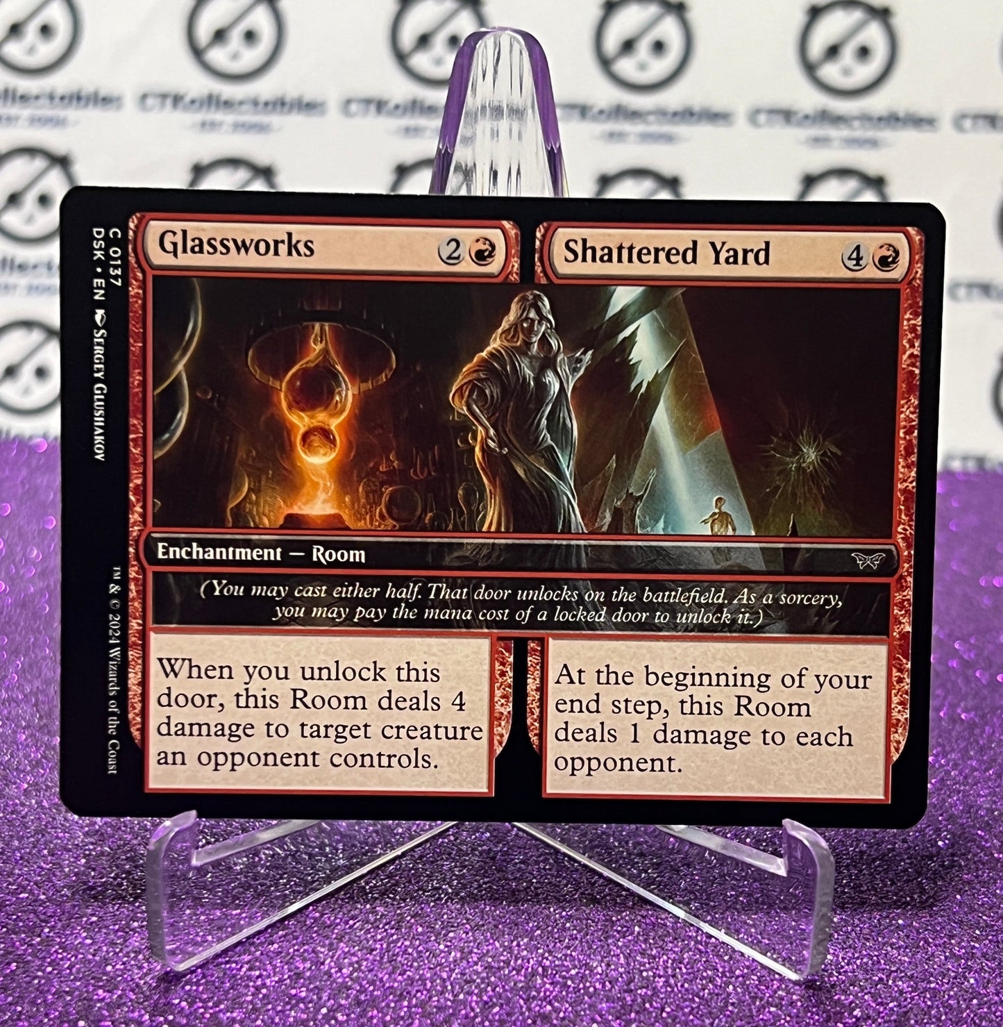 2024 MAGIC THE GATHERING DUSKMOURN HOUSE OF HORROR GLASSWORKS/SHATTERED YARD # C 0137 ENCHANTMENT-ROOM CARD