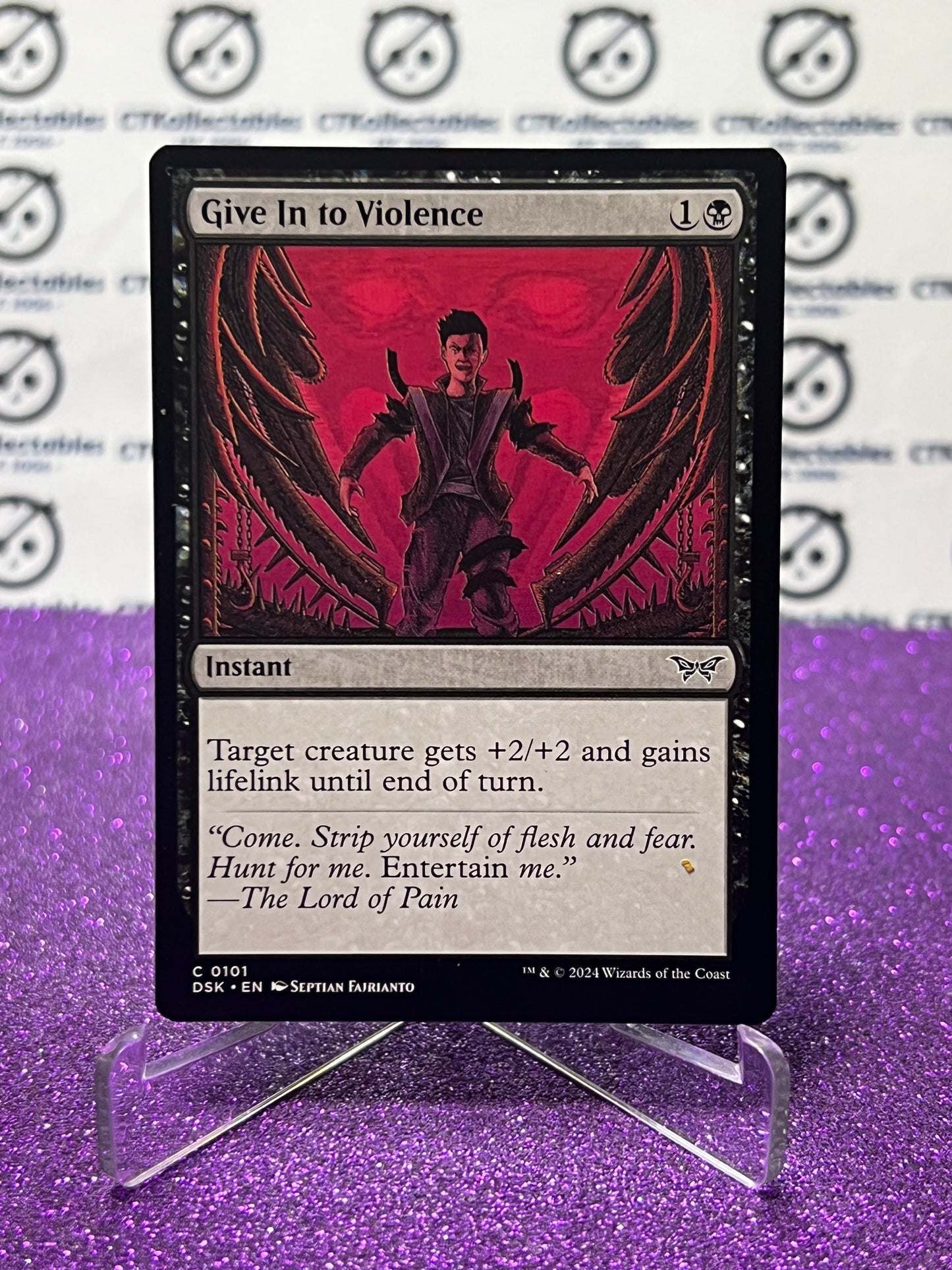 2024 MAGIC THE GATHERING DUSKMOURN HOUSE OF HORROR GIVE IN TO VIOLENCE # C 0101 INSTANT CARD