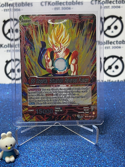 DRAGON BALL IMPACT BEYOND DIMENSIONS SS GOGETA, SITUATION REVERSAL FUSION # BT31-001 UC FOIL CARD