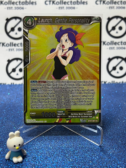 DRAGON BALL IMPACT BEYOND DIMENSIONS LAUNCH, GENTLE PERSONALITY # BT31-067 UC FOIL CARD