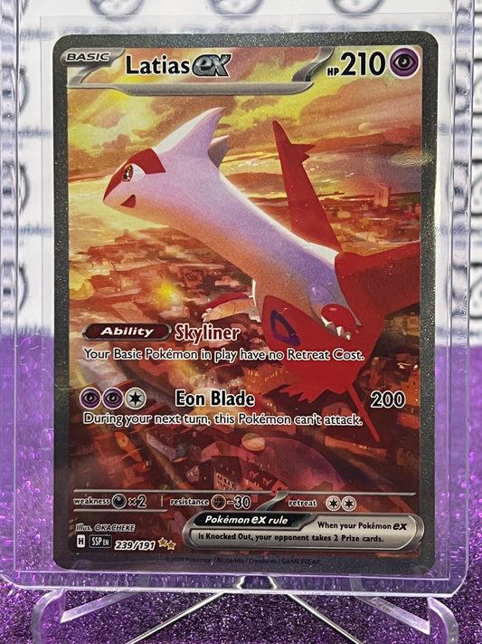 2024 SCARLET & VIOLET SURGING SPARKS LATIAS # 239/191  RARE FOIL POKEMON CARD