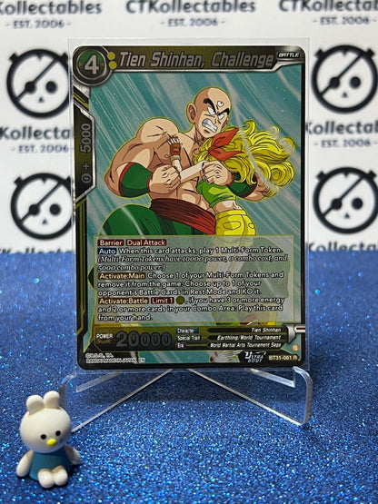 DRAGON BALL IMPACT BEYOND DIMENSIONS TIEN SHINHAN, CHALLENGE # BT31-061 R FOIL CARD