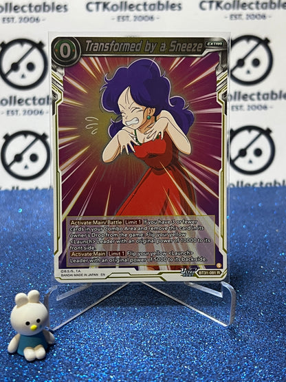 DRAGON BALL IMPACT BEYOND DIMENSIONS TRANSFORMED BY A SNEEZE # BT31-081 R FOIL CARD
