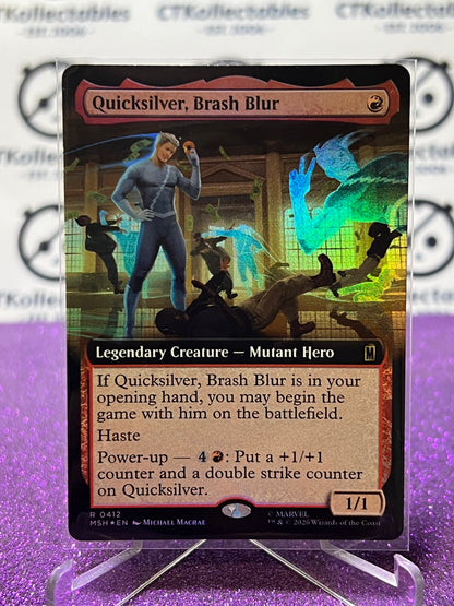 2026 MAGIC THE GATHERING / MARVEL SUPER HEROES QUICKSILVER, BRASH BLUR # R 0412 FOIL CARD