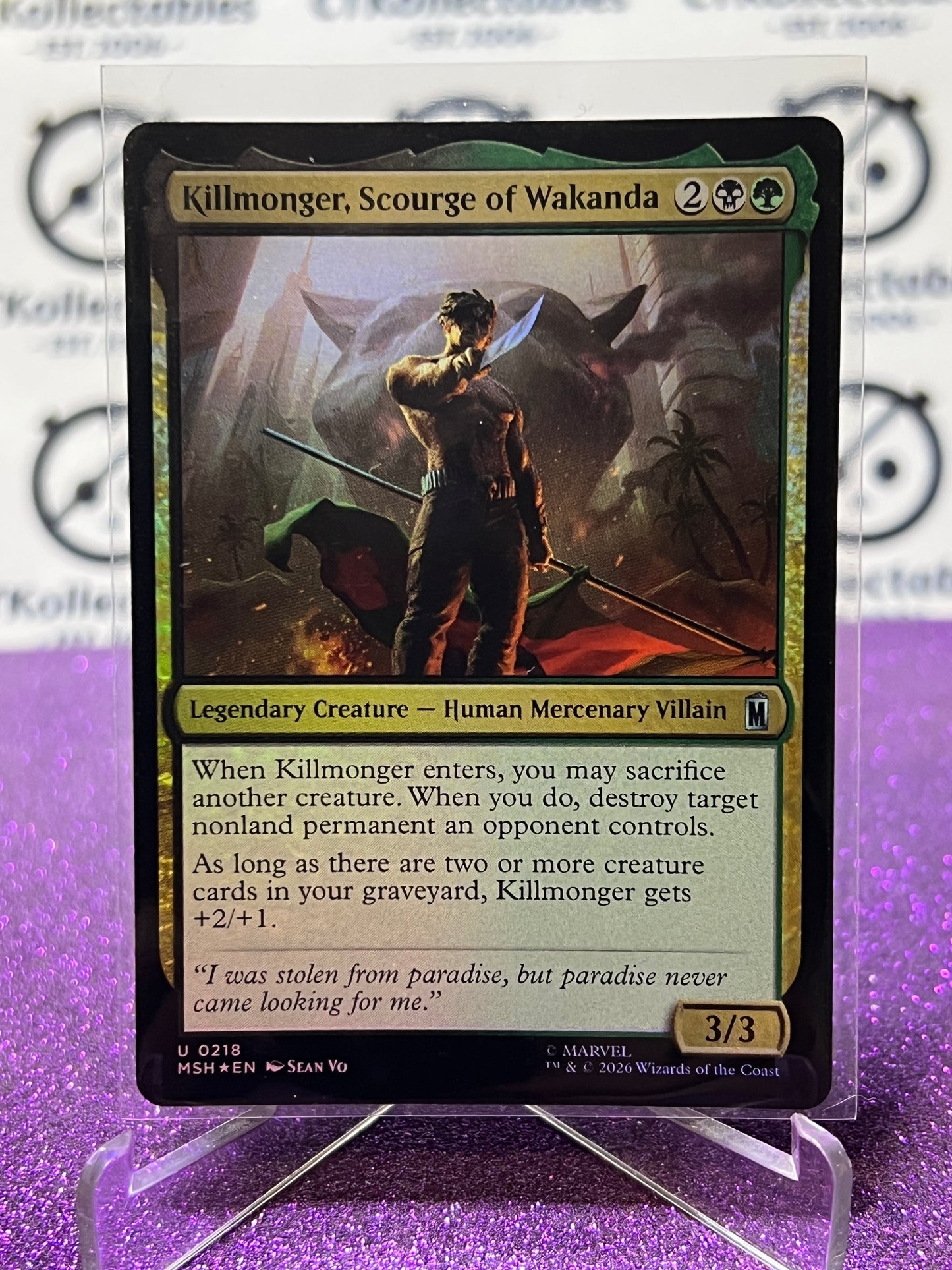 2026 MAGIC THE GATHERING / MARVEL SUPER HEROES KILLMONGER, SCOURGE OF WAKANDA # U 0218 FOIL CARD