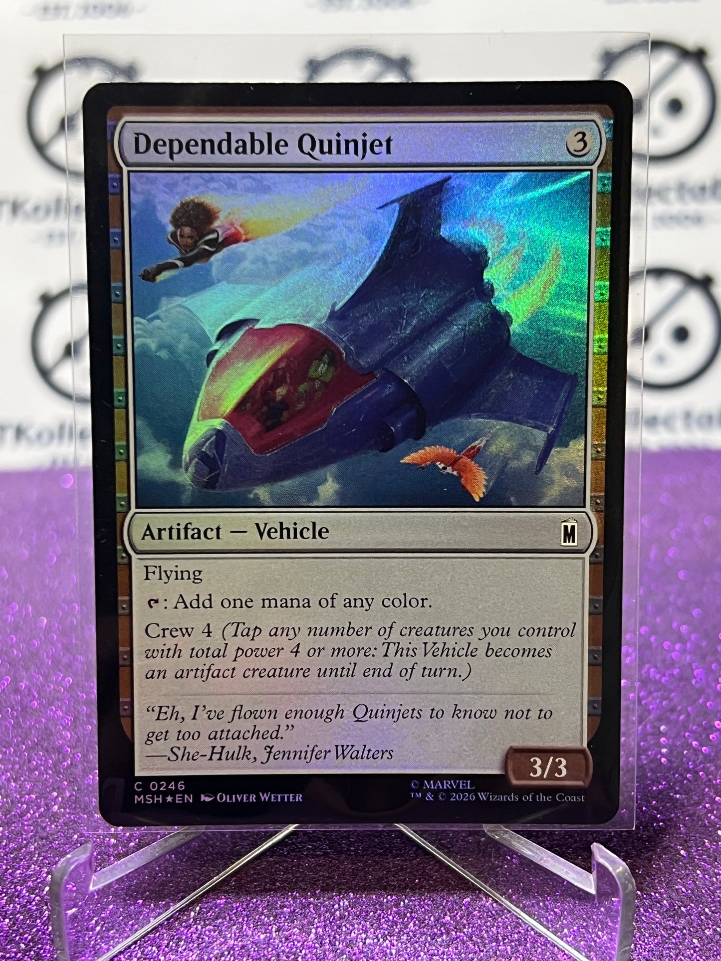 2026 MAGIC THE GATHERING / MARVEL SUPER HEROS DEPENDABLE QUINJET # C 0246 FOIL CARD
