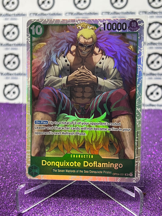 2024 ONE PIECE THE BEST DONQUIXOTE DOFLAMINGO # OP04-031 SR  ENGLISH TRADING GAME CARD