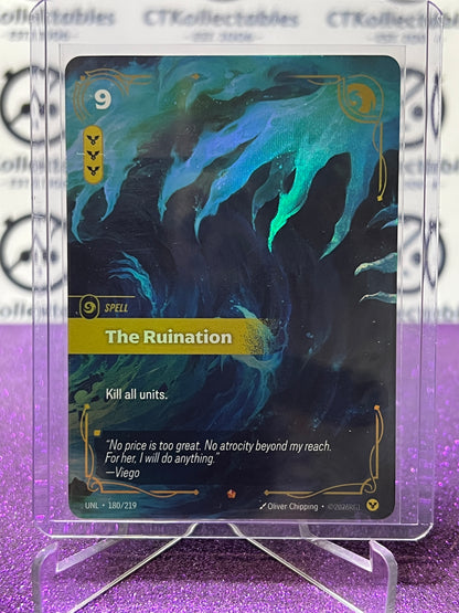 2026 RIFTBOUND LEAGUE OF LEGENDS UNLEASHED THE RUINATION # 180/219  EPIC FOIL TRADING GAME CARD