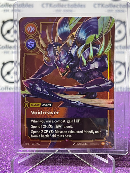 2026 RIFTBOUND LEAGUE OF LEGENDS UNLEASHED VOIDREAVER # 201/219  RARE FOIL TRADING GAME CARD