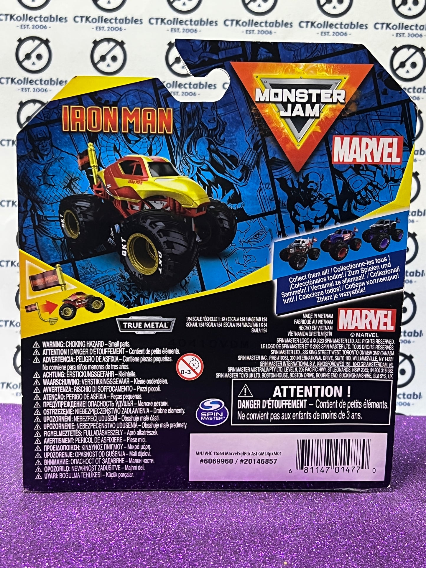 2023 HOT WHEELS MATTEL MONSTER TRUCK SERIES 1 MONSTER JAM  1/64 IRON MAN  MARVEL